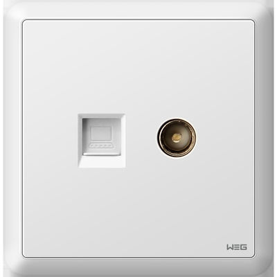Enchufe de pared blanco de Internet del panel W7TV/DN del zócalo de Nobless